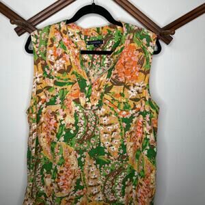 Land's End Linen Floral Shift Dress